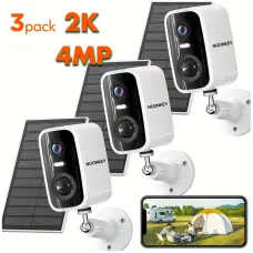 Noonkey 2K Solar Rechargeable Wireless Security Camera Outdoor